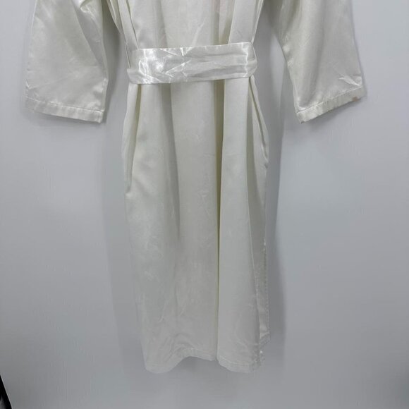 Victoria’s Secret Vintage Robe White Satin Size M/L Medium/Large Gold Label - Picture 8 of 12